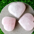 Polished Rose Quartz Heart Crystal, Puffy Mini 2 Inch Pocket Crystal Heart