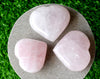 Polished Rose Quartz Heart Crystal, Puffy Mini 2 Inch Pocket Crystal Heart