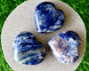 Polished Sodalite Heart Crystal, Puffy Mini 2 Inch Pocket Crystal Heart