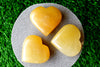 Polished Yellow Aventurine Heart Crystal, Puffy Mini 2 Inch Pocket Crystal Heart