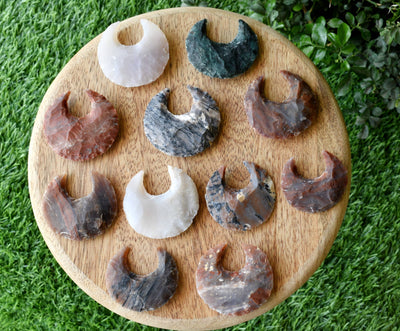 1" Fancy Jasper Moon Arrowhead Point