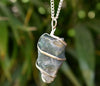 Moss Agate Raw Gemstone Pendant, Wire Wrapped Crystal Stone Pendant