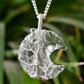 Crystal Quartz Moon Silver Wire Wrapped Pendant, Crystal Moon Pendant
