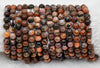 Cuentas redondas de ágata de fuego de grado A de 6 mm, 8 mm, 10 mm y 12 mm 