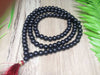 One (1) Natural 8mm Ebony Mala With 108 Prayer Beads For Mediation Tibetan Mala Wood Jap mala Necklace