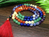 One (1) Natural 8mm 7 Chakra Mala With 108 Prayer Beads Perfect For Mediation Tibetan Mala Jap Mala Jap mala ~ Mala Necklace ~ JP509