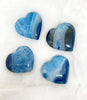 Blue Onyx Heart Crystal, Puffy Mini 2 Inch Pocket Crystal Heart