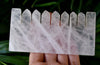 Natural Rose Quartz Crystal Combs, Scalp Massage Tool Stone